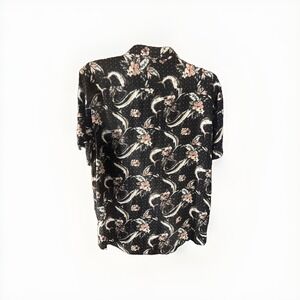 Margaritaville Men's Short Sleeve Button Down Shirt Floral/Swordfish Size XL
